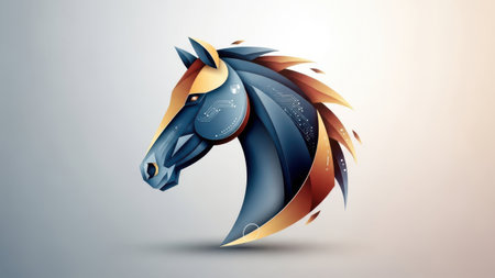 Horse head in abstract style. Vector illustration for your design.の素材