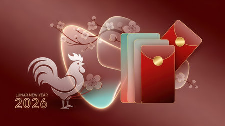 Happy Chinese New Year 2017. Year of the Rooster. Vector illustration.の素材