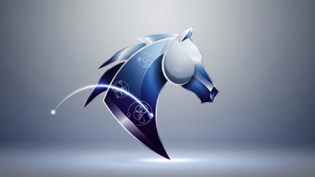 Horse head on blue background. Vector illustration. Eps 10.の素材