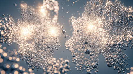 Bubbles in water as abstract background. 3D Renderingの素材