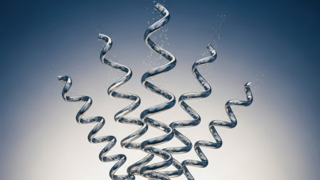 3d rendering of Christmas tree made of serpentine streamersの素材