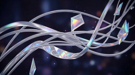 3d illustration of abstract geometric composition,digital art works. 3D rendering.の素材