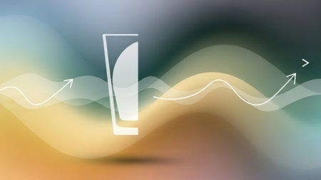 Vector illustration of a cosmetic tube with arrows on a blurred background.の素材