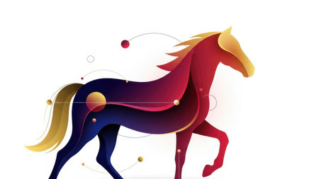 Horse abstract background. Colorful vector illustration for your design.の素材
