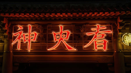 Neon sign of Asakusa in Kanazawa, Japan.の素材
