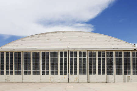 White airport hangar.の写真素材