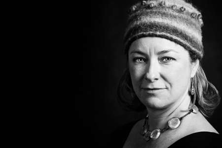 Attractive Woman in a Bright Knit Cap