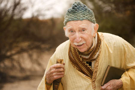 Wise man preaching in the high desertの写真素材