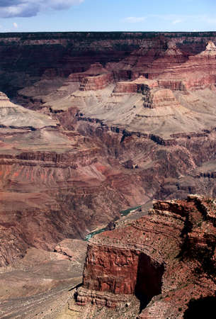 Detail of Rocky Outcropping and Colorado River in the Grand Canyonの写真素材
