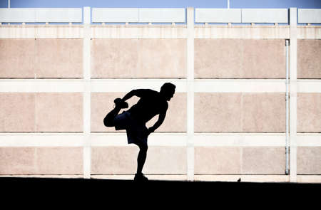 Man stretches before going for a run