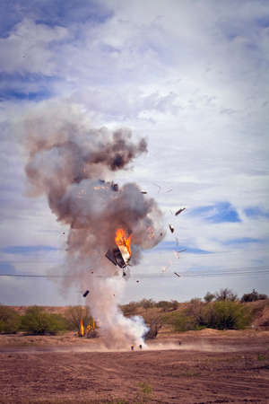 Movie EFX controlled explosion of appliance in a desertの写真素材
