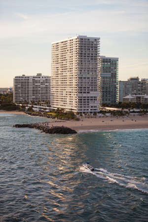 High End Condominium and Apartment Buildings at the Beach in Fort Lauderdaleの写真素材