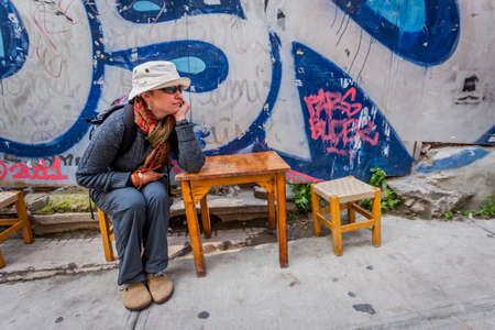 Female American or European Tourist in Istanbulのeditorial素材