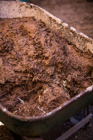 Cob Construction Clay and Straw Aggregateの写真素材