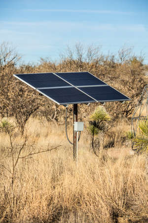 Small Solar Panel in Desert Setting