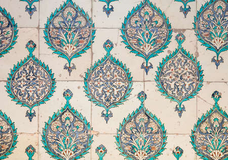 Detail of Turkish Tile from Ottoman Era Istanbulの写真素材