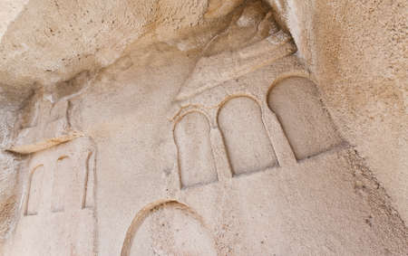 Architectural detail from Goreme church in Cappadocia Turkeyの写真素材