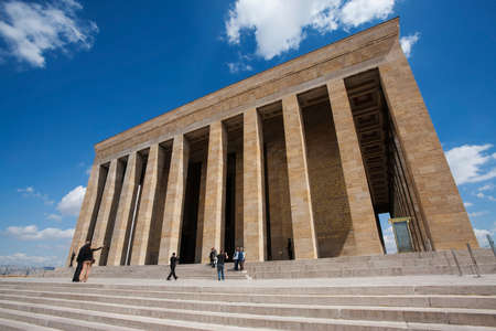 ANKARA, TURKEY â APRIL 15: Unidentified visitors take photos at the mausoleum of Ataturk on April 15, 2012 in Ankara, Turkey prior to Anzac Day.のeditorial素材