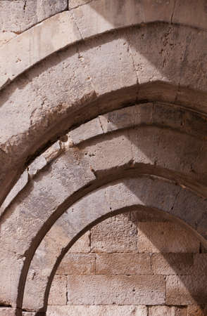 Detail of stone arches on Turkish buildingの写真素材