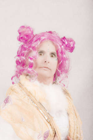 Arrogant surreal circus style character on white backgroundの写真素材