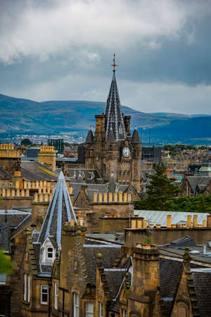 Rooftops in Edinburgh in vertical Composition