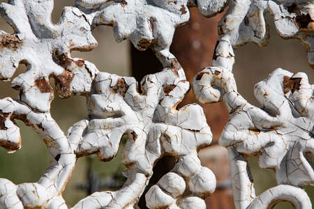 detail of painted iron gateの写真素材