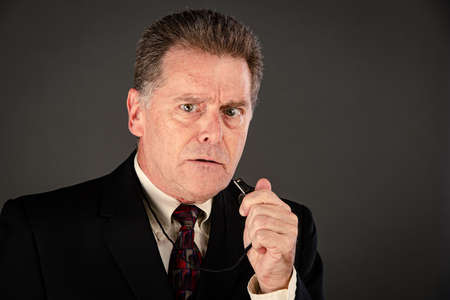 Angry male government or corporate whistleblower ready to blowの写真素材