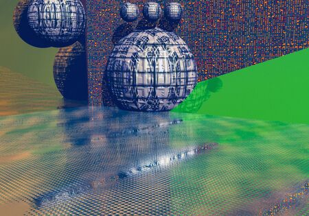 3d image of abstract textured scene for space architecture design and constructionの写真素材