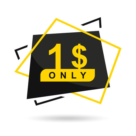 The price is only 1 dollars. The price tag is only 1 dollars.のイラスト素材