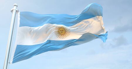 Argentina Flag Waving loop 4Kの写真素材