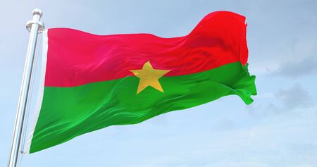 Burkina Faso Flag Waving loop 4Kの写真素材