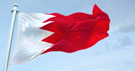 Bahrain Flag Waving loop 4Kの写真素材
