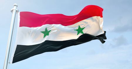 Syria Flag Waving loop 4Kの写真素材