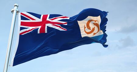 Anguilla Flag Waving loop 4Kの写真素材