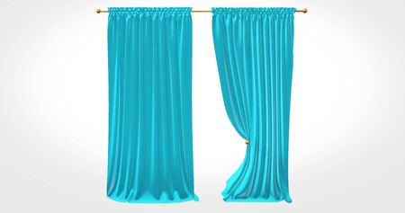 realistic stage curtains with a white backgroundの写真素材