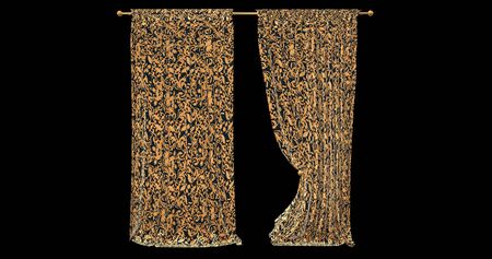 realistic stage pattern curtains with a black background 4の写真素材
