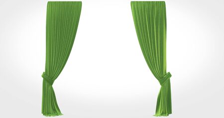 realistic stage pattern curtains with a black backgroundの写真素材