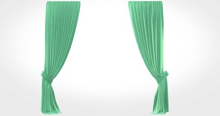 realistic stage pattern curtains with a black backgroundの写真素材