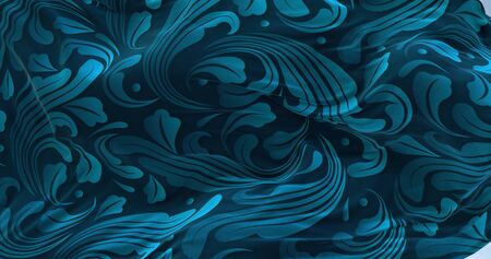 Closeup of rippled silk fabric