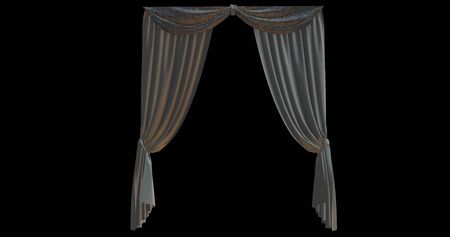 realistic stage pattern curtains with a black background 4の写真素材