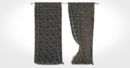 realistic stage pattern curtains with a black background 4の写真素材