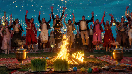 Novruz Fire Tuesday Celebrationの写真素材