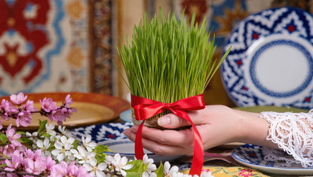 Nowruz holiday greeting card. Novruz bayram background