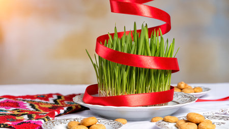 Nowruz holiday greeting card. Novruz bayram backgroundの写真素材