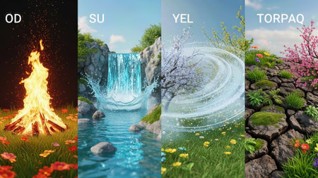 composed of Earth and the other four basic elements. Generative AIの写真素材