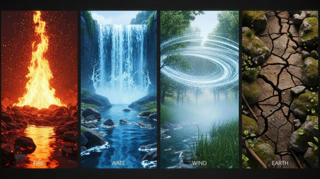 composed of Earth and the other four basic elements.の写真素材