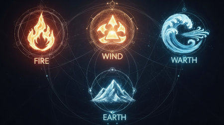 composed of Earth and the other four basic elements. Generative AIの写真素材