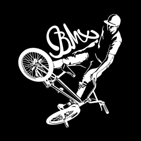 Creative vintage t-shirt graphic design, grange print stamp, bmx freestyle typography emblemのイラスト素材