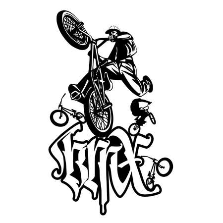 Boy with bmx iconのイラスト素材