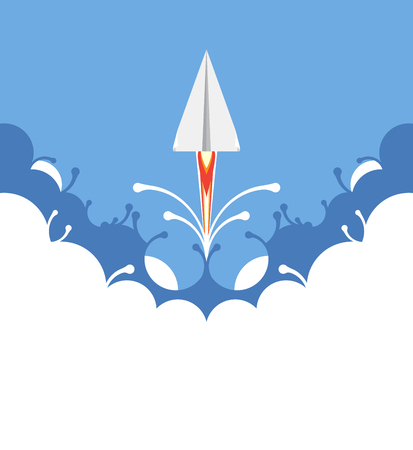 creative concept, paper plane flying, vector illustratopnのイラスト素材